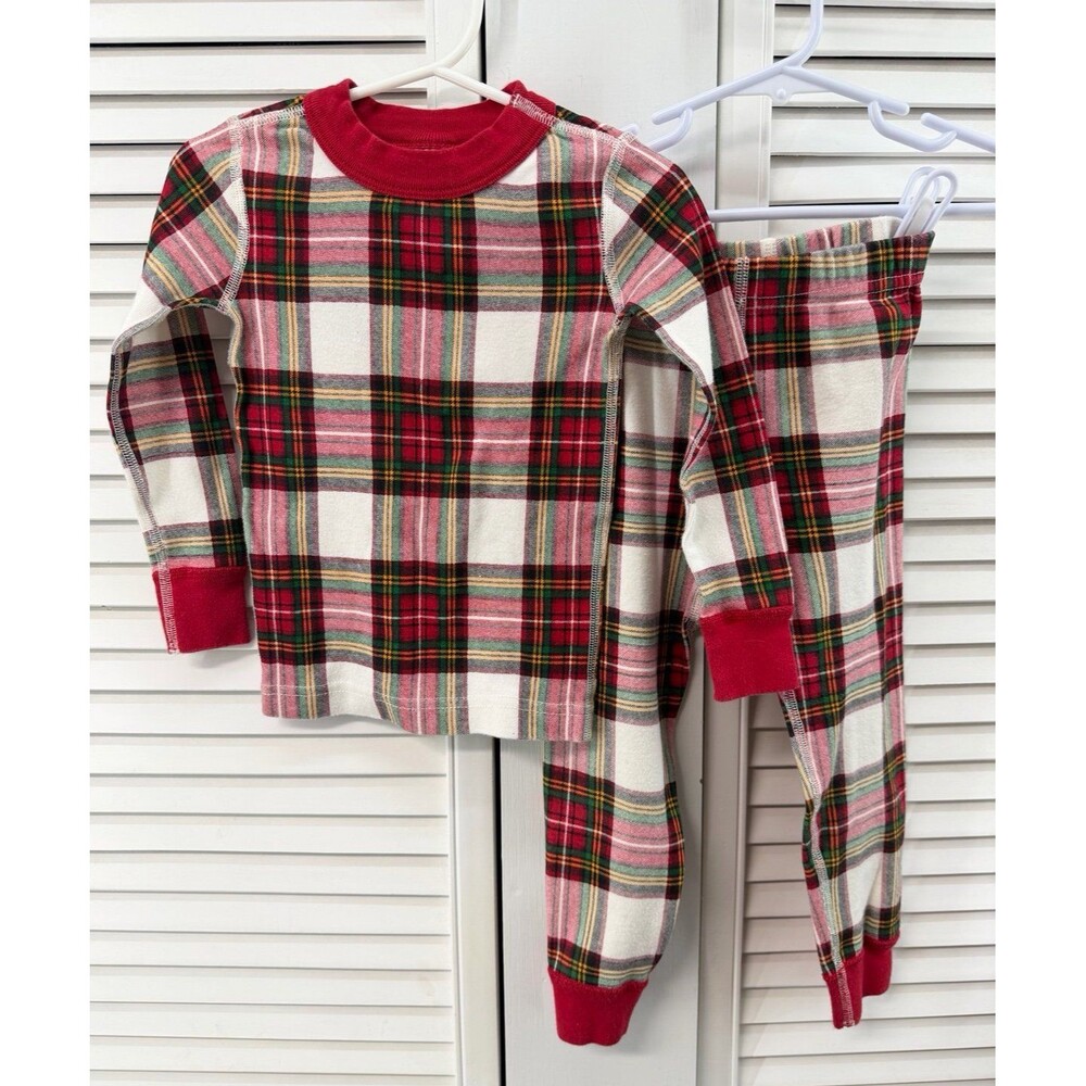 Hanna Andersson size 90 3T red plaid pajama set holiday unisex